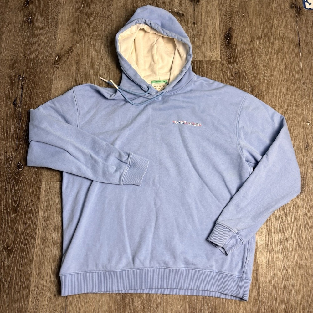 Scotch & Soda Amsterdam XL Catch The Ray Women's Lt Blue Hoodie Organic Cotton